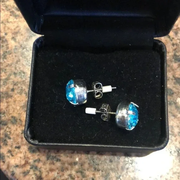 Large Teal Studs - Picture 2 of 2